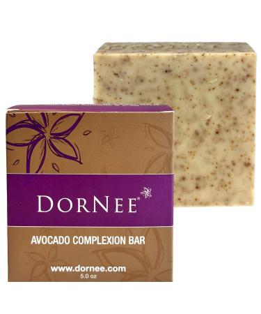 DorNe Avocado Complexion Bar Facial Bar Oily Skin Gentle Exfoliation Natural Made With Fresh Avocado Puree Shea Butter Essential Oil Blend (5 oz) Unscented
