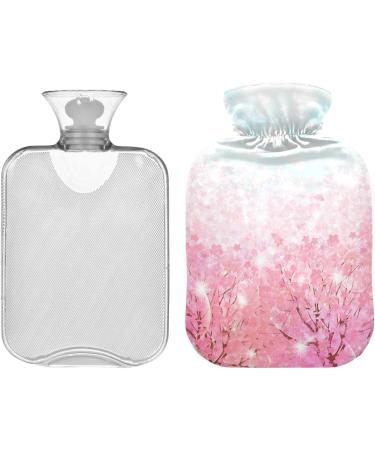 NAANLE Cherry Blossom Hot Water Bottle 2L - Transparent Cover for Menstrual Cramps Pain Relief & Heat Therapy - Buy Online on GoSupps.com