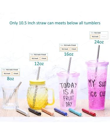 Dakoufish 2 Pack 10.5 Inch Reusable Metal Straws Collapsible Stainless Steel Drinking Straw Portable Telescopic Travel Straw with Case & Cleaning Brush(10.5inch Black+Rose Gold) Black+rose Gold 10.5inch - Buy Online on GoSupps.com
