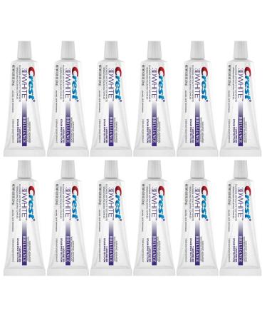 Crest 3D White Brilliance Toothpaste, Vibrant Peppermint, Travel Size, 0.85 oz (24g) - Pack of 12