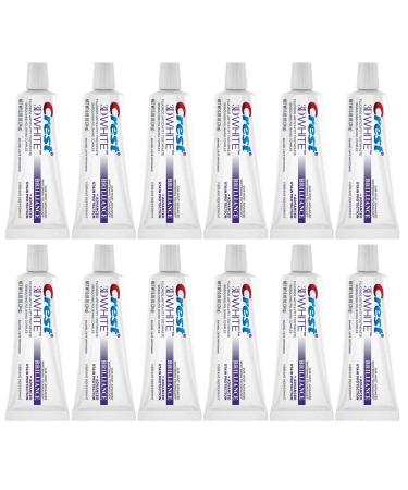 Crest 3D White Brilliance Toothpaste, Vibrant Peppermint, Travel Size, 0.85 oz (24g) - Pack of 12