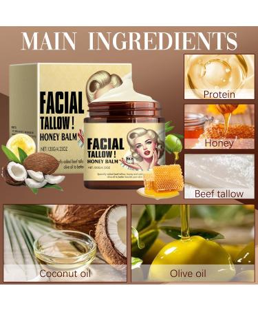 Whipped Beef Tallow & Honey Balm - Grass Fed Face Cream (2pcs) | Nourishing Moisturizers for All Skin Types - International Shipping Available - Buy Online on GoSupps.com