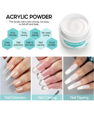 PEACECOLOR 3 x 8g Clear Acrylic Powder for Nail Extension 3D Carving French Nails Acrylic Nails Supplies AC-24 - Buy Online on GoSupps.com