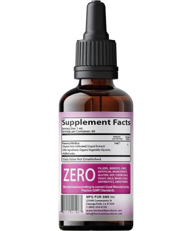 SMS Pueraria Mirifica Drops | Feminizer | Premium Grade Herbal Extract | Non-GMO Vegan Tincture | 2 Fl Oz - SMSHEALTHPRODUCTS.com - Buy Online on GoSupps.com