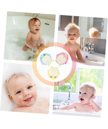 POPETPOP 3pcs Bath Towel Set - Orange Hair Bow Exfoliating Sponge & Mesh Shower Poufs for Kids | Soft Rayon Body Washcloth Tools - Buy Online on GoSupps.com