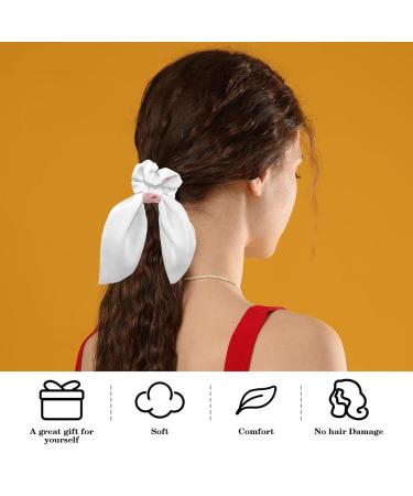 Bowknot Scrunchies 6-Pack with Rabbit Ear Design on Pink Background - Hair Ties for Thick Hair - Multi-colored Soft Scarves Hair Accessories - Buy Online on GoSupps.com