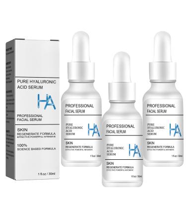 Pure Hyaluronic Acid Serum for Face Face Moisturizer Anti Aging Hydrating Serum for Face Brightening Firming Hydrating for Dry Skin (3 Pcs)