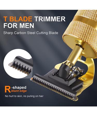 Zero Gapped Cordless Hair Clippers for Men - T-Blade Trimmer and Shaver Grooming Kit in Gold - Buy Online on GoSupps.com