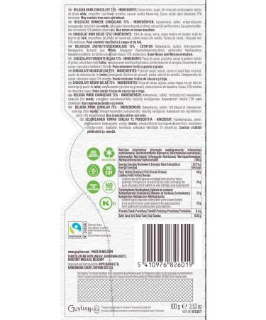 Guylian Dark 72% Cocoa Tablet 100g (Pack of 12) - Buy Online on GoSupps.com