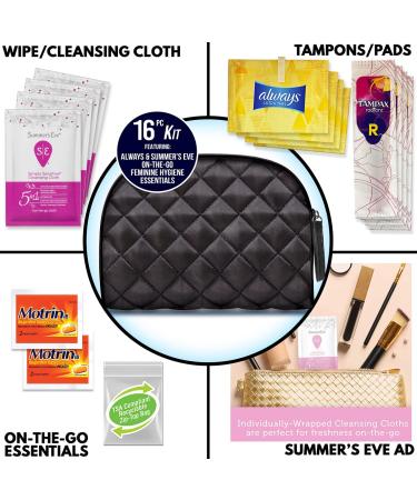 Women's On-The-Go Feminine Care Travel Kit - Popular Brands You Trust - Buy Online on GoSupps.com