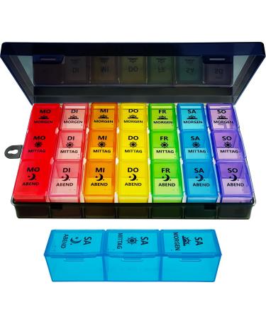 Zvzm tablet box 7 days in the morning in the evening pillender 7 days tablet box 7 days 3 large compartments medication box 7 days 3 subjects tablets organizer for children older and arthritic hands.Black-01 - Buy Online on GoSupps.com