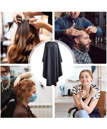 Buy Salon Hair Cutting Cape - Stylish Polyester Pongee Hairdresser Cape for Family & Daily Trimming Complex Styling in Black - Buy Online on GoSupps.com