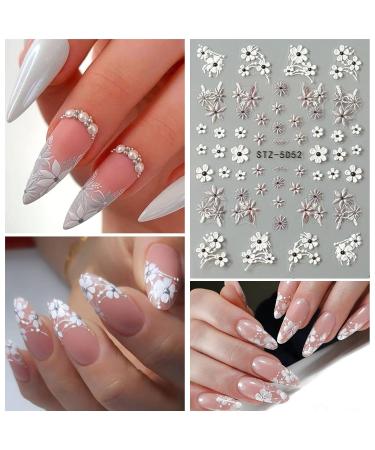 VOTACOS 5D Flower Nail Art Stickers | Self-Adhesive 3D Decor for Wedding & DIY Nail Designs | 6 Sheets of Embossed Nail Decals for Women - Buy Online on GoSupps.com