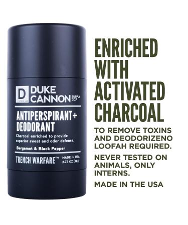 Duke Cannon Trench Warfare Antiperspirant + Deodorant for Men - Bergamot & Black Pepper 2.75 Oz - Buy Online on GoSupps.com