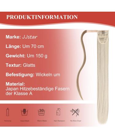 JJstar 70 cm Long Straight Ponytail Hairpiece - Synthetic Hair Extensions for Women & Girls (Dirty Blonde) - International Shipping Available - Buy Online on GoSupps.com