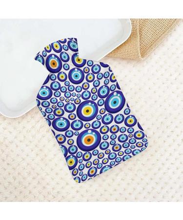 Blue Eyes Hot Water Bottle with Plush Cover - Cozy Bed Bottle & Hand Warmer for Adults & Kids | 26.5x15.3cm - Buy Online on GoSupps.com