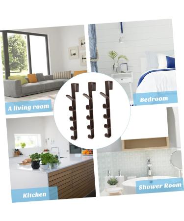 Parliky 3pcs Door Coat Hook Hat Hooks Coat Hangers Sundries Hanger Bag Door Back Hook Hanger Door Hook Towel 28.5X3.8X2CM Brown - Buy Online on GoSupps.com
