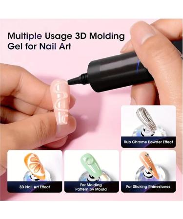 3D Nail Gel | 15ml Sculpting Gel Glue 3D Design for Nails | Beauty Products for Decorations Rhinestone Stickers Sculpture Home Party Living Room Everyday Use - Buy Online on GoSupps.com