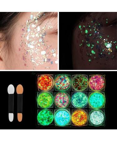  KUIRUNRX KUIRUNRX Luminous Glitter Gel for Face Nails Eyeshadow and Makeup - 12 Brilliant Colors - Buy Online on GoSupps.com