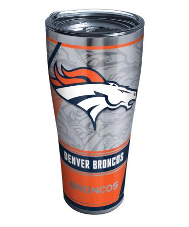 Tervis Triple Walled NFL Denver Broncos Insulated Tumbler Cup Keeps Drinks Cold & Hot, 20oz - Stainless Steel, Edge Silver 20 ounces