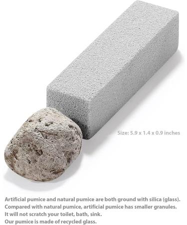 Pumice Stone Toilet Bowl Cleaning Stick - Removes Hard Water Stains on Toilets, Bathtubs, Showers - 2 Count - Buy Online on GoSupps.com