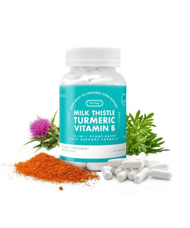 The Plug Liver Cleanse Detox & Repair Milk Thistle (Silymarin) Turmeric Dandelion Root & Vitamin B Herbal Capsules for Liver Digestive & Immune Support Non-GMO Gluten-Free Kosher 60 Capsules