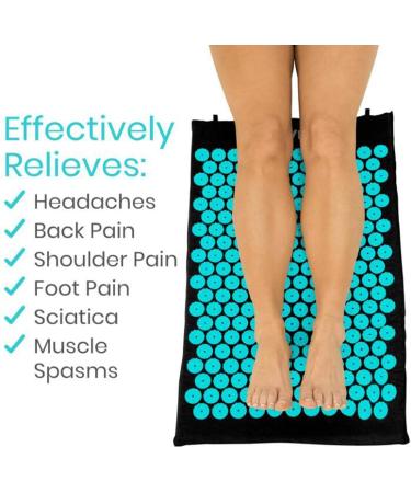 Almencla Neck - Acupressure Mat and Pillow Set - Relieves Stress Back Neck Blue - Buy Online on GoSupps.com