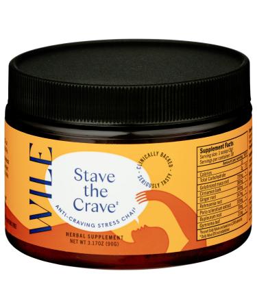 Wile Stave The Crave Functional Chai Drink Mix for Women Reduce Sugar Cravings & Stress Eating with Plant-Derived Formula for Adrenal Support Mood & Energy Menopause Relief for Women (30 Servings)