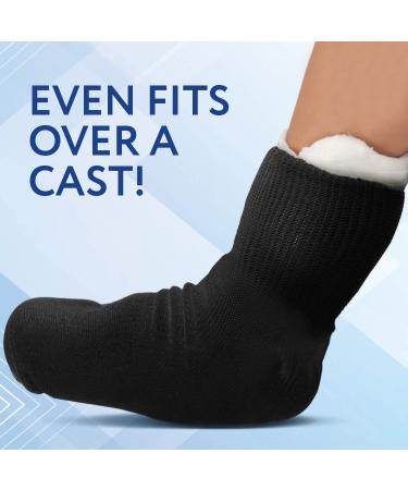 IMPRESA Extra Wide Socks for Men & Women - 2 Pairs for Lymphedema Swollen Feet & Legs - Bariatric Hospital & Cast Socks - Stretches Up to 30 Inches (Black - Buy Online on GoSupps.com