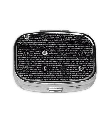 Supernatural Inspiration Stylish Square Pill Box Portable and Lightweight Electroplated Material Two Plastic Partitions to Ensure Safety of Your Medications
