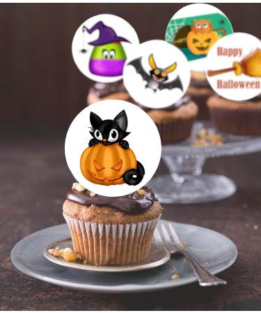 24 x Pre-Cut Halloween Mix 8 Edible Stand up Wafer/Rice Paper Cupcake Toppers Birthday Party Cute Kids Children Cake Decorations - Buy Online on GoSupps.com