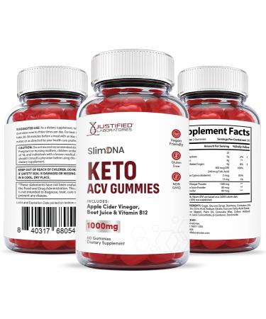 Justified Laboratories Slim DNA Keto ACV Gummies 1000MG Vegan Non GMO with Pomegranate Juice Beet Root B12 - 60 Gummies 60 Servings - Buy Online on GoSupps.com