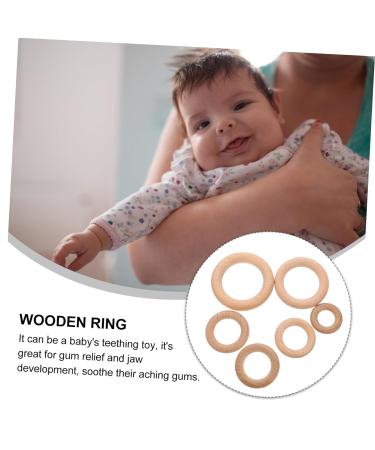 Ibasenice 18 PC Wooden Baby Accessories | Natural Wood Molar Rings & Teething Toys for Newborns - Buy Online on GoSupps.com