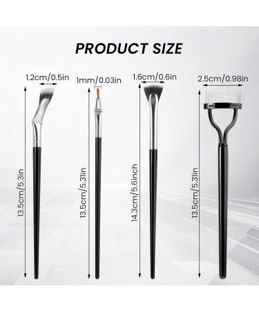 Simarro 4Pcs Eyelash Brush Set - Angle Brush Fan Brush & Eyebrow Applicator for Natural Lash Lift | Portable Makeup Tools for Women & Girls - International Shipping Available - Buy Online on GoSupps.com