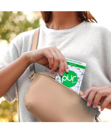 PUR Gum | Sugar-Free Chewing Gum with 100% Xylitol | Vegan Aspartame-Free & Gluten-Free | Natural Spearmint Flavor | 55 Pieces (6-Pack) - Shop Now! - Buy Online on GoSupps.com