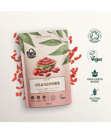 Earth's Basket Organic Dried Goji Berries 200g - Raw Superfood Snack with Protein & Fiber - Buy Online on GoSupps.com