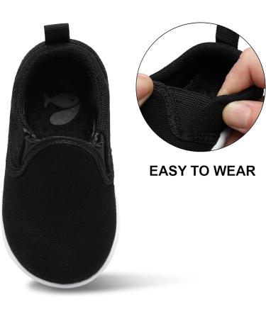 JOINFREE Unisex Baby First Walking Shoes | Infant Slip On Sneakers for Boys and Girls | Toddler Casual Crib Shoes 6-12 Months - Black - Buy Online on GoSupps.com
