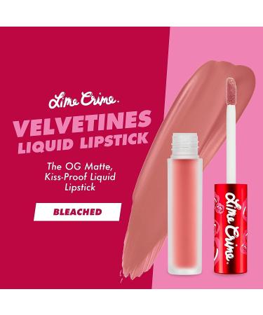 Lime Crime Velvetines Liquid Matte Lipstick in Bleached - Peachy Nude, Long-Lasting & Paraben-Free - Buy Online on GoSupps.com