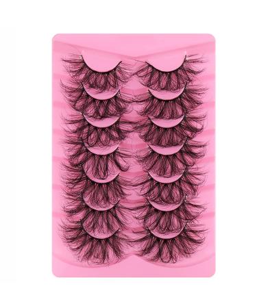 Fluffy Mink False Eyelashes - 7 Pairs Natural Russian Strip Lashes for DIY Volume Extension | Perfect for Valentine's Day - Buy Online on GoSupps.com