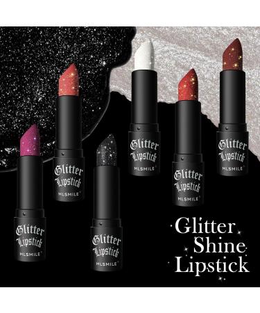 Matte to Glitter Shine Lipstick - Long Lasting Metallic Lip Gloss | Waterproof Sparkly Makeup for Women | 7 Colors - Buy Online on GoSupps.com
