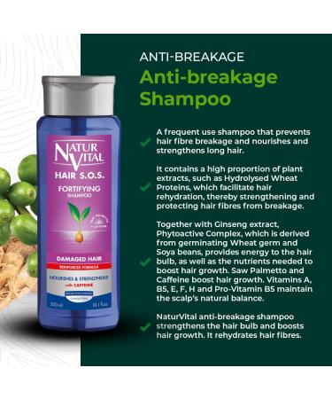 NaturVital Women's Natural Hair SOS Shampoo - Anti-Breakage Fortifying Formula | Cruelty-Free & Paraben-Free - International Shipping Available - Buy Online on GoSupps.com