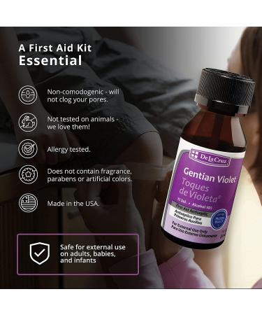 De La Cruz Gentian Violet Tincture 1% - 2 FL OZ (3 Bottles) - First Aid Antiseptic - Buy Online on GoSupps.com