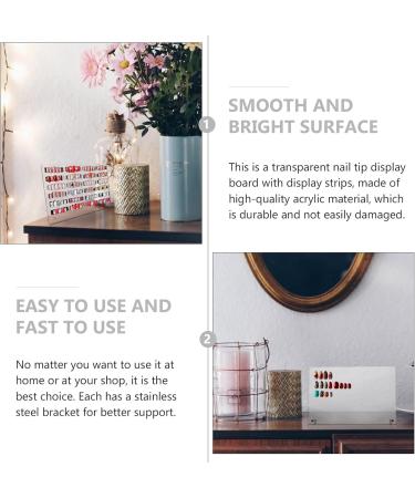 1 Set Nail Display Board Nail Practice Design Rack Nail Sample Stand Sample Display Rack Transparent Display Rack Nail Showing Holder Stainless Steel Bracket Acrylic Display Bar - Buy Online on GoSupps.com