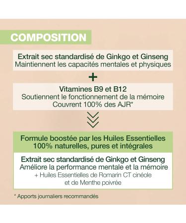 Pranar m - Aromaboost Focus - Food Supplement- Improves Memory and Concentration - Ginkgo - Ginseng - Vitamins B9 B12 - Lavender Leaf Sage Essential Oil - 60 Capsules - Buy Online on GoSupps.com