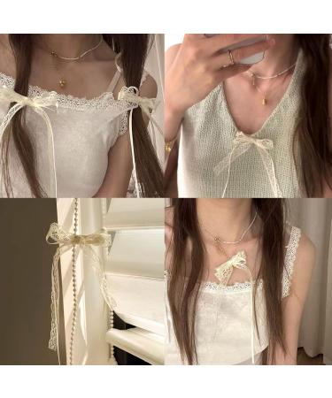 Nayyana 2 Pieces Lace Hair Bow Clips for Women White Lace Bows for Hair Cute Hair Bands Hair Accessories Cute Tulle Long Bow Hair Clips Women Ribbon Bows - Buy Online on GoSupps.com