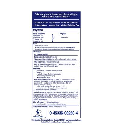 Panama Jack Sport Sunscreen Lotion - SPF 50 Broad Spectrum UVA/UVB Protection Non-Greasy PABA Paraben Gluten & Cruelty Free 3 FL OZ (Pack of 2) - Buy Online on GoSupps.com