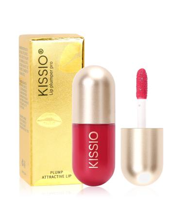 KISSIO Lip Plumper Color Lip Plumper Gloss Lip Enhancer Plant Extracts Plumping Lip Serum Moisturizing Lip Gloss for Fuller Lips & Hydrated Beauty Lips 5.5ml(05Dogwood)