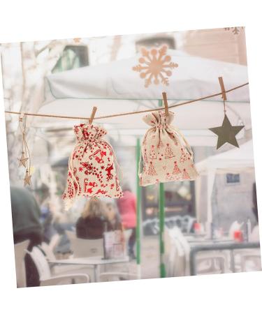 BCOATH 24pcs Countdown Candy Bag Advent Calendar Pouches Drawstring Bag Bags Tag Wood - Buy Online on GoSupps.com