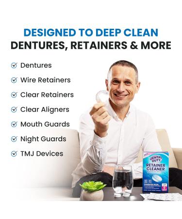 Retainer and Denture Cleaning Tablets - Removes Plaque & Stains, 4 Months Supply, 120 Count - Buy Online on GoSupps.com