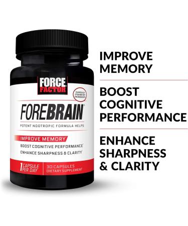 Force Factor Forebrain Nootropic Brain Supplement with Caffeine Bacopa and Huperzine A Capsules 3Pack, White, 90 Count - Buy Online on GoSupps.com